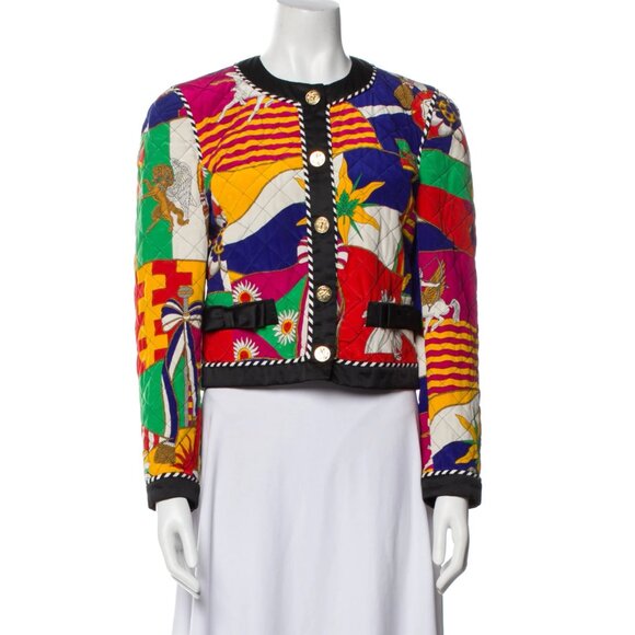 Escada Margaretha Ley Silk Printed Cropped Jacket 34 - Picture 1 of 1